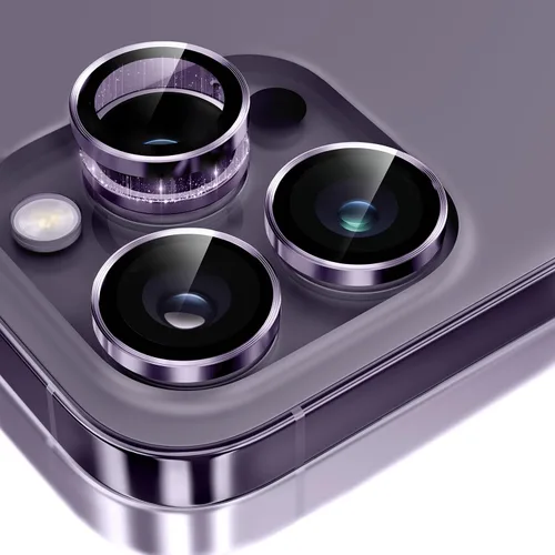 Vista 26 de GolbinBox Protector de lente de cámara para iPhone 13 Pro/13 Pro Max, ajuste invisible 1:1, vidrio templado 9H, funda individual de metal ultra HD