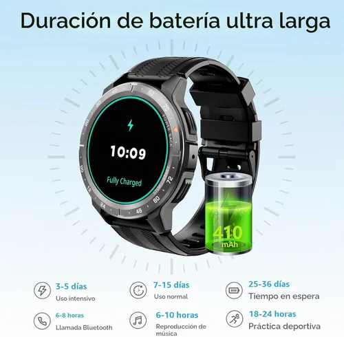 Vista 8 de VIRAN Relojes inteligentes militares para hombres, reloj inteligente resistente al agua 5ATM con llamada Bluetooth (respuesta/llamada de marcación)