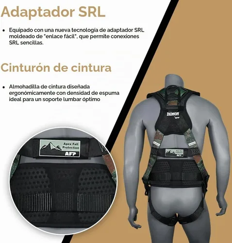 Vista 5 de AFP Demon Fall Protection Comfortable Safety Harness (OSHA/ANSI PPE)