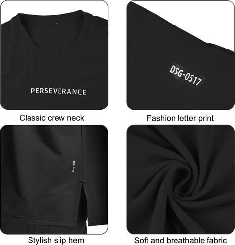 Vista 6 de YawYews Camisetas atléticas de moda para hombre, de manga corta, casual, lisas, holgadas, para entrenamiento, gimnasio, ropa de calle