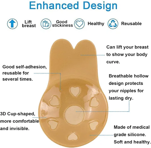 Vista 3 de Sujetador de silicona sin espalda para mujer adhesivo invisible y sin tirantes