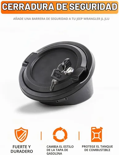 Vista 2 de Savadicar Cubierta de tapa de gas con bloqueo, puerta de tanque de combustible con cerradura compatible con Jeep Wrangler JL JLU 4XE 2018-presente