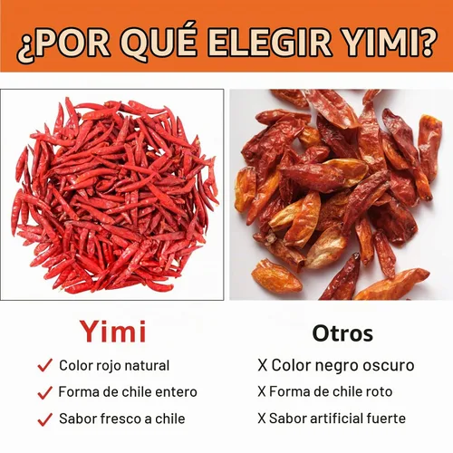Vista 5 de Pimientos rojos secos de Yimi, especias picantes medias para la cocina multi 10,7 onzas