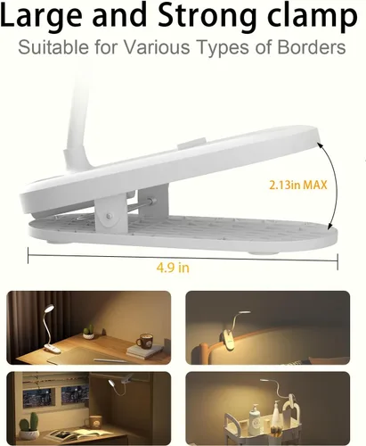 Vista 6 de Diomart Luz roja del libro, clip recargable en la luz LED 625nm para la lectura Temporizador, ayuda para dormir con luz roja, lámpara de noche