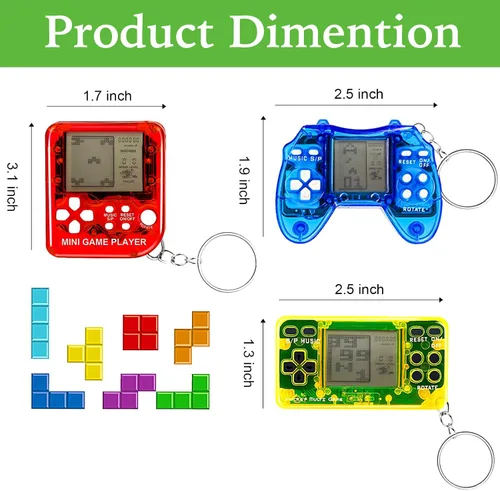 Vista 3 de 12 piezas de recuerdos de fiesta de videojuegos, llavero de videojuegos, suministros de fiesta de juegos de cumpleaños, bolsa de regalo, idea