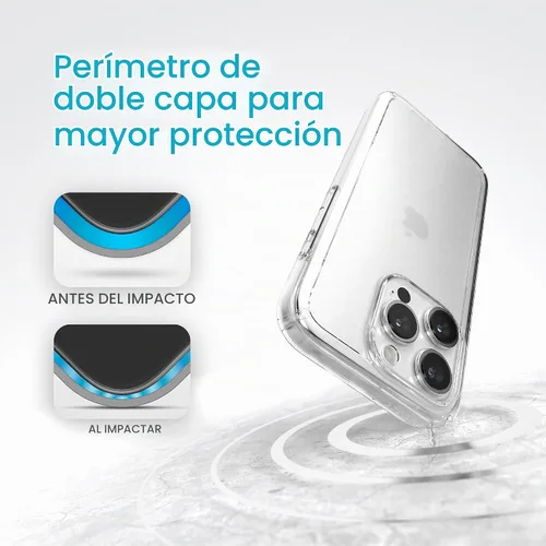 Vista 4 de Speck Funda MagSafe para iPhone 15 Pro, protección contra caídas y cámara, funda transparente para teléfono, compatible con carga inalámbrica, se