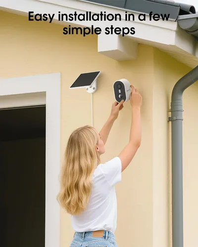 Vista 4 de ARCCTV Cámara de seguridad solar inalámbrica al aire libre 4MP Cámara WiFi con energía solar