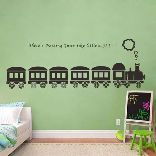 Vista 5 de Calcomanía de pared de tren y adhesivo de riel de alta velocidad, arte de pared de PVC extraíble, perfecto para habitaciones de niños, guarderías