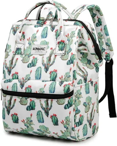 Vista 22 de Kinmac Mochila para laptop para mujeres y hombres, mochila de viaje de gran capacidad para computadora portátil de 15.6 pulgadas, Albaricoque
