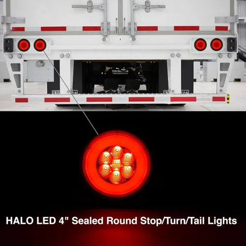 Vista 3 de Lumitronics RV HALO LED 4 pulgadas selladas redondas de parada/giro/luces traseras (par de luces rojas) (paquete de 4)