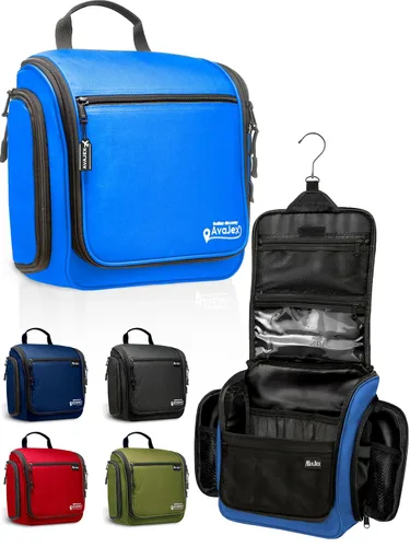 Vista 13 de Bolsa de aseo de viaje para hombres y mujeres - Organizador grande colgante de artículos de tocador - Bolsa de higiene impermeable con gancho