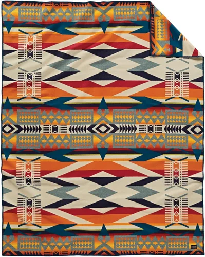 Vista 8 de Pendleton Brave Star Manta Rojo/Blanco/Azul, Talla única Reversible, Ultrasuede Binding, Made in USA, Brave Star