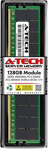 Vista 52 de A-Tech 16GB DDR5 4800MHz PC5-38400 ECC RDIMM 1Rx8 (EC8 10x4) Rango único 1.1V ECC Registrado DIMM 288-Pin Módulo de actualización de memoria RAM