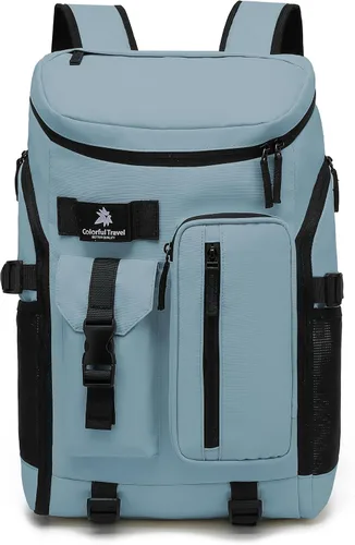 Vista 33 de Kalesi Mochila Bolsa de Lona para Gimnasio 4 Vías Impermeable con Compartimento para Zapatos para Viaje Deporte Senderismo Laptop, 02-Negro