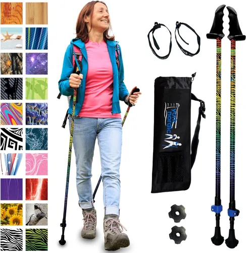 Vista 12 de York Nordic Motivator - Bastones de caminata para equilibrio y rehabilitación - Agarres de estabilidad patentados - Ligeros, ajustables y plegables