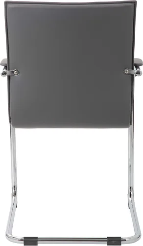 Vista 6 de Boss Office Products Boss Caressoftplus - Silla auxiliar de vinilo con marco cromado, (juego de 2), color gris