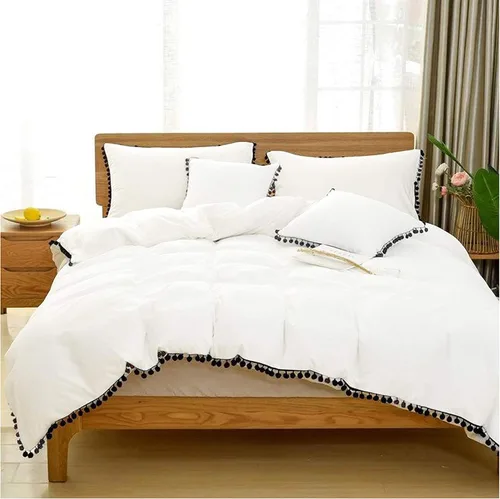Vista 31 de Edredón hippie puro con borlas para dormitorio, manta bohemia con flecos indios, funda de edredón de algodón para mujer con fundas de almohada