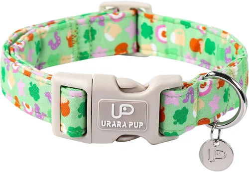 Vista 57 de Collar de perro floral azul, collar floral de algodón ajustable para primavera y verano con colgante de margarita, hebilla de liberación rápida