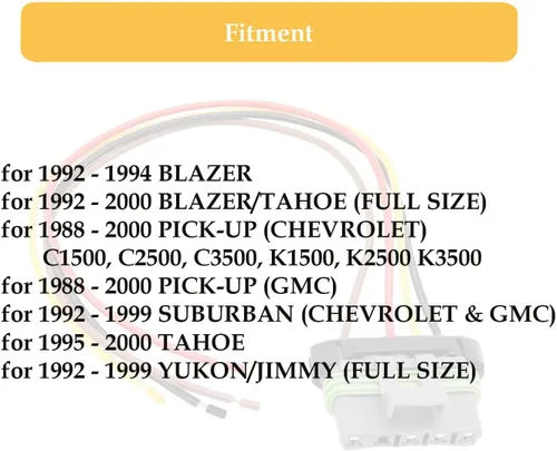 Vista 3 de Conector de pigtail de arnés de luz trasera de camioneta ACCYPRO Compatible con 1988-1998 Chevy GMC Tahoe Yukon Blazer Suburban