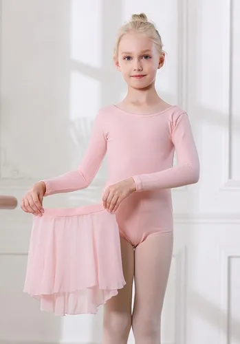 Vista 3 de DIPUG Leotardos de ballet para niñas con falda extraíble, vestido de baile con espalda hueca para niñas