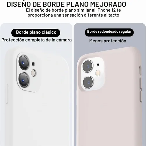 Vista 3 de Vooii Funda compatible con iPhone 11, silicona líquida mejorada con bordes planos, protección de cámara, forro de microfibra antiarañazos suave