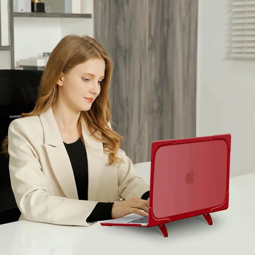 Vista 6 de MOSISO Funda compatible con MacBook Air de 13 pulgadas 2025 2024 2023 2022 M4 A3240 M3 A3113 M2 A2681, funda rígida resistente con soporte plegable