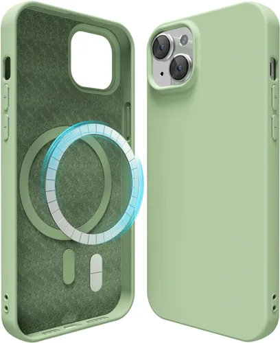 Vista 131 de oakxco Funda de silicona para iPhone 12 Pro Max, magnética, compatible con carga inalámbrica Magsafe, cubierta protectora de goma suave y delgada