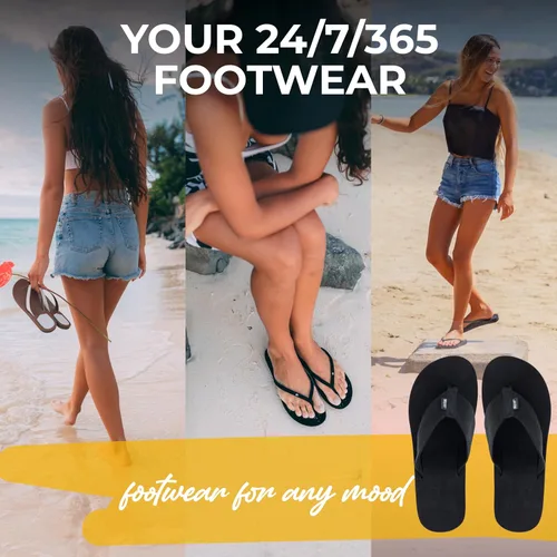 Vista 3 de Scott Hawaii Wahine - Pantuflas de cuña con plataforma de ancho estrecho sin marcas con correas de nailon duraderas para mujer