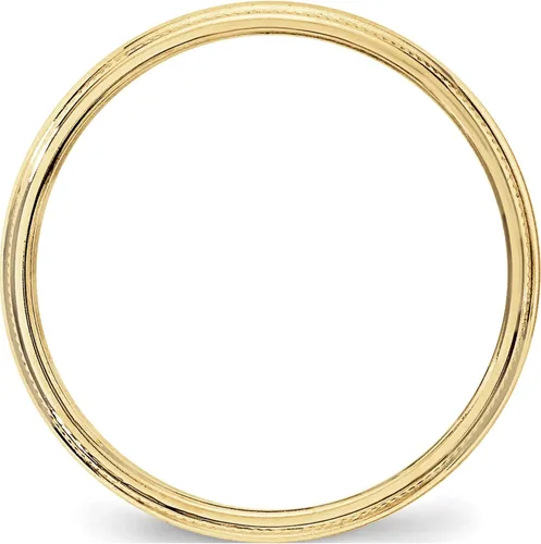 Vista 2 de Oro amarillo de 10 quilates 10Ky 0.118 in Ltw Milgrain Media Redonda Tamaño de banda 10 (Ancho3) - Jewelry By Sweet Pea, Metal Piedra