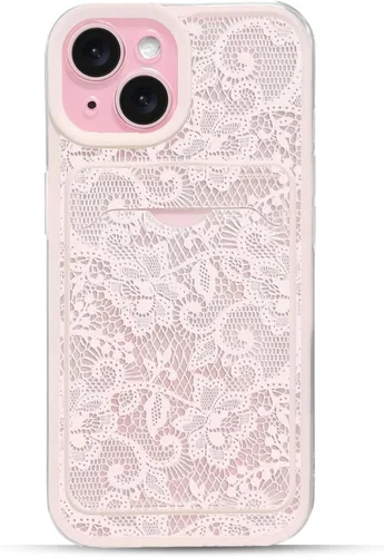 Vista 8 de NITITOP Funda para iPhone 13 transparente linda flor de encaje - flor negra negro (Black Bloom)
