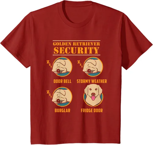 Vista 67 de Camisa Golden Retriever de seguridad Golden Retriever para perro divertido, Negro, S
