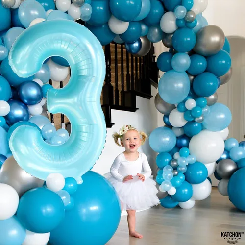 Vista 180 de KatchOn Globo negro del número 1 de 40 pulgadas, globo de feliz cumpleaños Large Mylar Number One Balloon for 1st Birthday Decorations, Foil