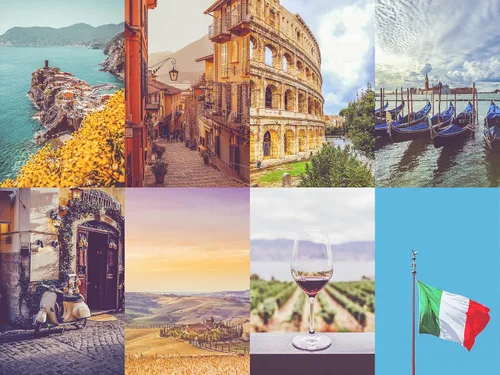 Vista 6 de PARODY ART PRINTS Kit de collage estético de pared de viaje italiano Italia de viaje de 40 piezas, decoración de dormitorio de adolescente