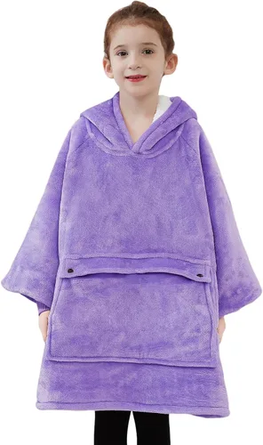 Vista 16 de Manta con Capucha Usable NOUKOW Manta Sherpa de Gran Tamaño Sudadera de Franela con Bolsillo Grande Alphabet