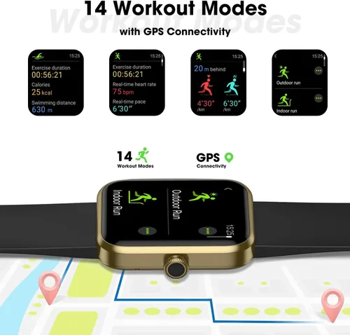 Vista 4 de LIVIKEY Smart Watch, Fitness Tracker with Heart Rate Monitor, Blood Oxygen, Sleep Tracking, 41mm Smartwatch Waterproof with Pedometer for Women Men