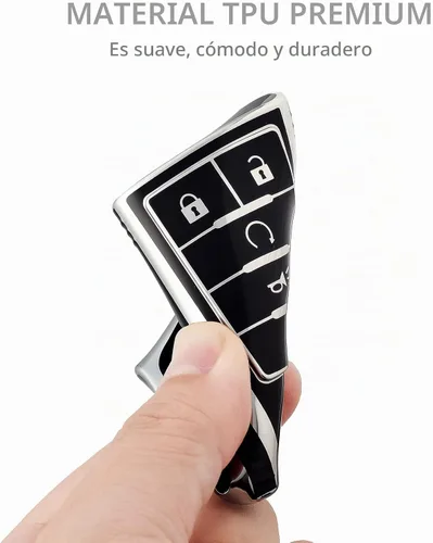 Vista 6 de OFFCURVE Funda para llavero para Cadillac, Protector de funda para llave de coche de TPU suave para Cadillac SRX ATS ELR XTS 2010 2011 2012 2013