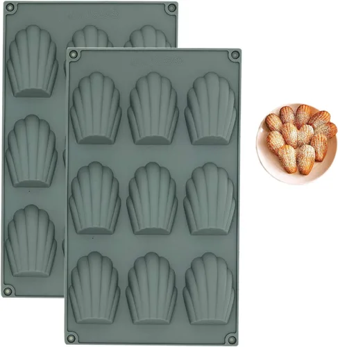 Vista 7 de Meajore Madeleine - Molde de silicona para hacer galletas Madeline, molde antiadherente para hacer galletas Madeleine (bronce)