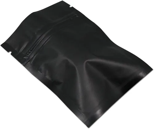 Vista 2 de PABCK 100 bolsas de Mylar negras resellables de 2.76 x 3.94 pulgadas, bolsa de almacenamiento de alimentos, bolsas planas de semillas de especias