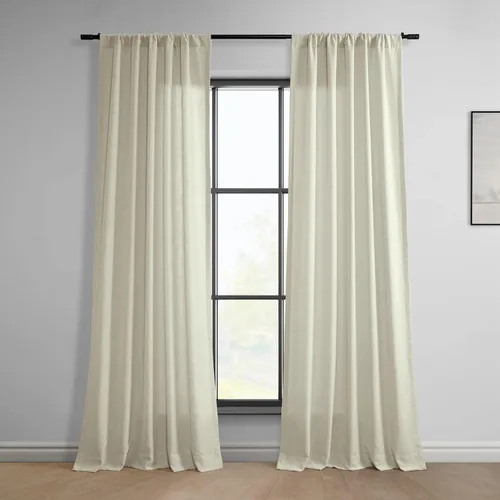 Vista 15 de HPD Half Price Drapes Cortinas clásicas de lino sintético semitransparentes para sala de estar (1 panel) que filtran la luz de 96 pulgadas de largo