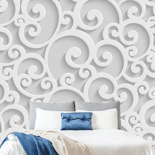 Vista 42 de NWT Calcomanía removible de pared/mural blanco pastel azul margarita, naturaleza, desierto, arte digital, arte moderno, decorativo, floral