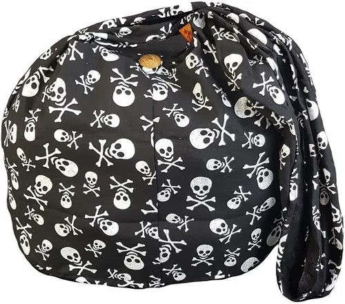 Vista 3 de BTP! - Bolso bandolera de algodón tailandés estilo hobo con diseño de calavera, punk, rock, hippie, hobo tailandés, pequeño (negro), Negro