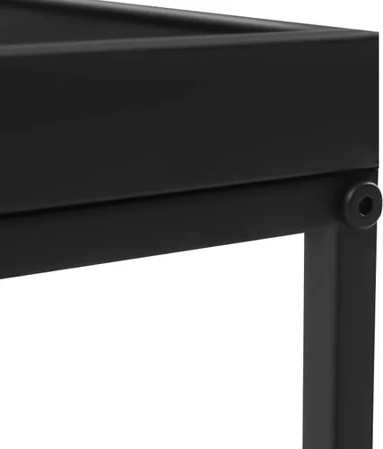 Vista 7 de Mesa auxiliar rectangular negra de metal, mesa auxiliar moderna, mesa auxiliar pequeña, mesa de sofá, mesa auxiliar impermeable, mesa de café