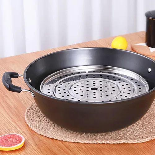 Vista 8 de Mini Skater Paquete de 2 estantes de vapor de acero inoxidable para ollas a presión gruesas con patas desmontables para bandejas de vapor