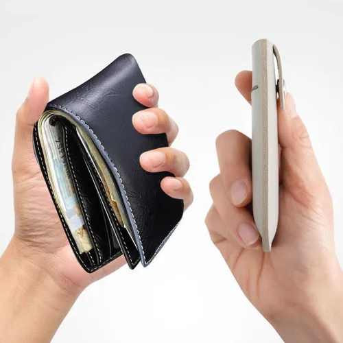 Vista 4 de Crazyview Cardcarie - Organizador de tarjetas extraíble, bolsa organizadora de cuero con cierre a presión, organizador de tarjetas extraíble