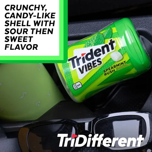 Vista 6 de Trident Vibes Spearmint Rush - Goma de mascar sin azúcar, 6 botellas de 40 piezas (240 piezas en total)
