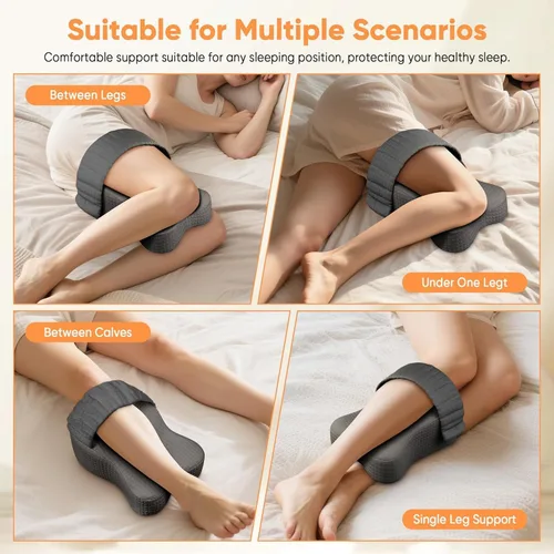 Vista 6 de Knee Pillow for Side Sleepers, 11 Inch Memory Foam Leg Pillow for Sciatica, Hip, Back & Knee Pain Relief, Orthopedic Sleeping Cushion for Adults