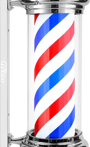Vista 4 de Luz de poste de barbero de plata de 29 '' Plateado