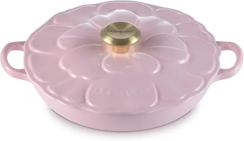 Vista 8 de Le Creuset Estofador de pétalos de hierro fundido esmaltado, 2.25 cuartos de galón., Blanco