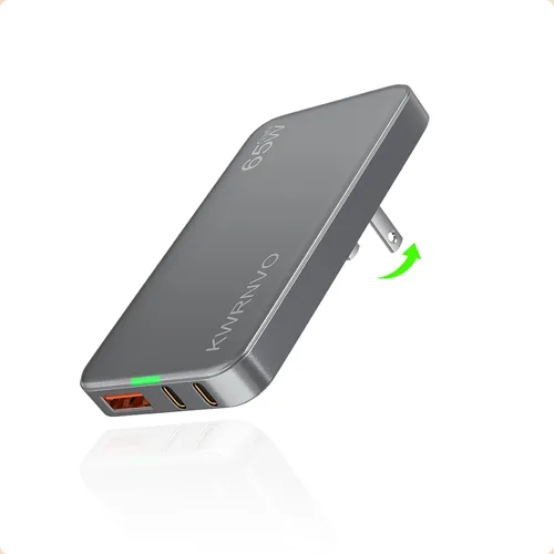 Vista 14 de Cargador de pared USB plano, 3 puertos ultra delgado cargador de pared rápido para Pixelbook, iPad Pro, iPhone 17/16/15/14 negro