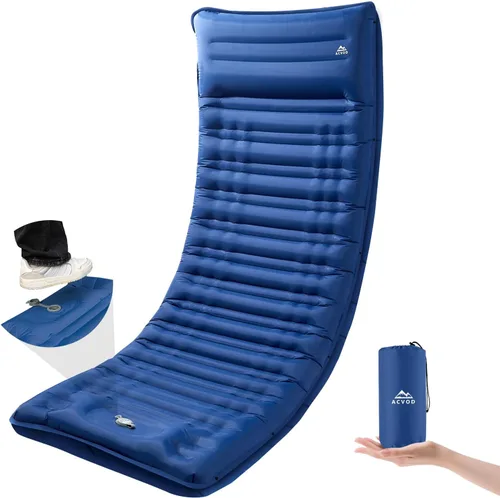 Vista 12 de Colchoneta de dormir para camping, extra grueso, 4.7 pulgadas, colchoneta inflable ultraligera e impermeable con colchón de aire integrado